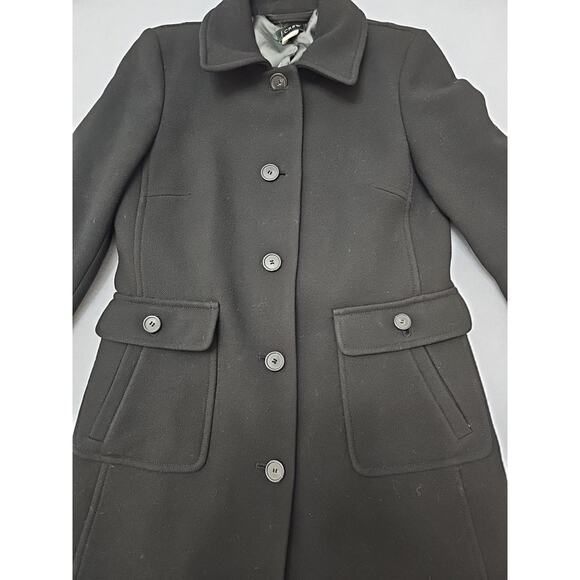 J. Crew Woman's Wool Jacket Black Overcoat Pockets Water-Resistant Winter - Picture 5 of 11